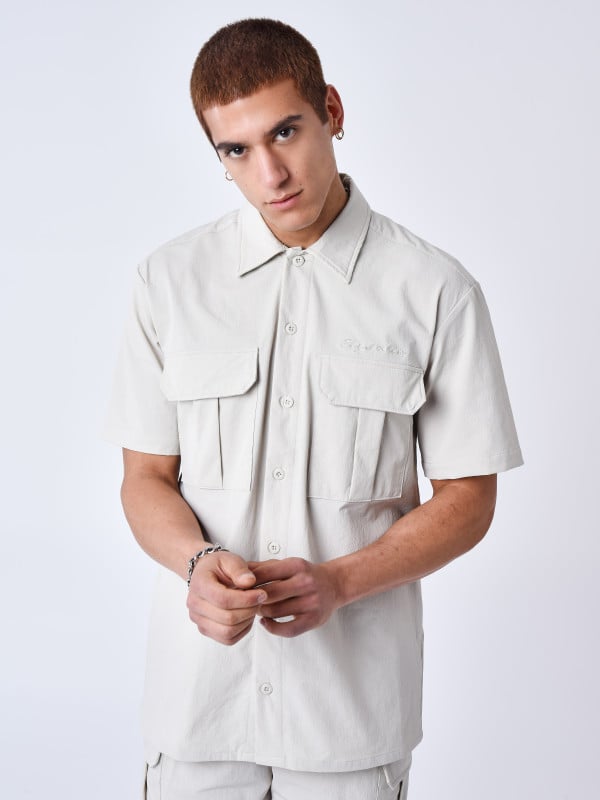 Project X Paris Chemise Manches Courtes Uni Texturé