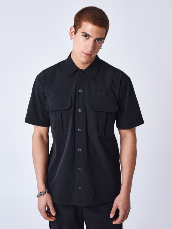 Project X Paris Chemise Manches Courtes Uni Texturé
