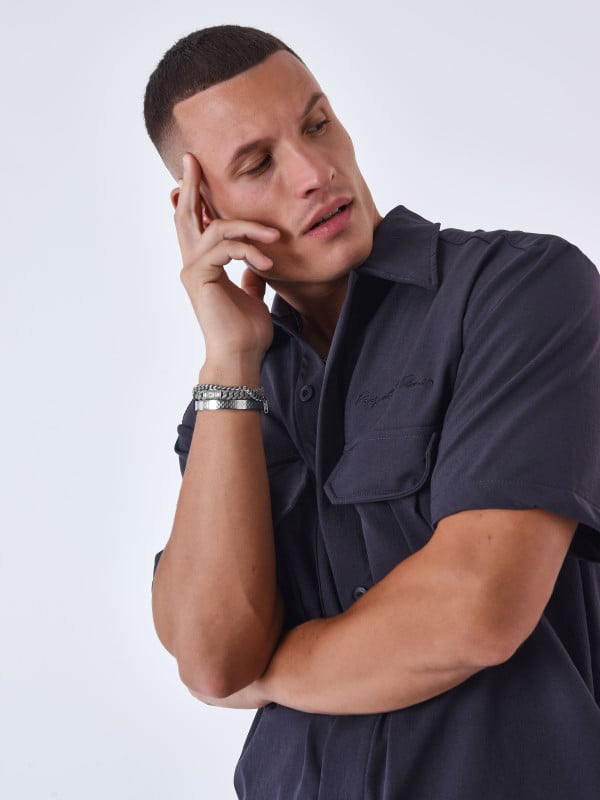 Project X Paris Chemise Manches Courtes Uni Texturé