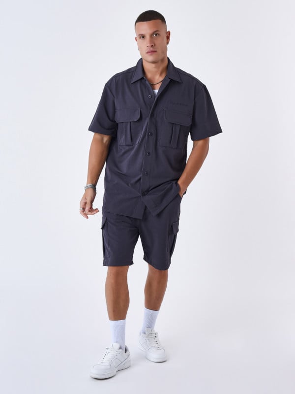 project x paris Chemise manches courtes uni texturé