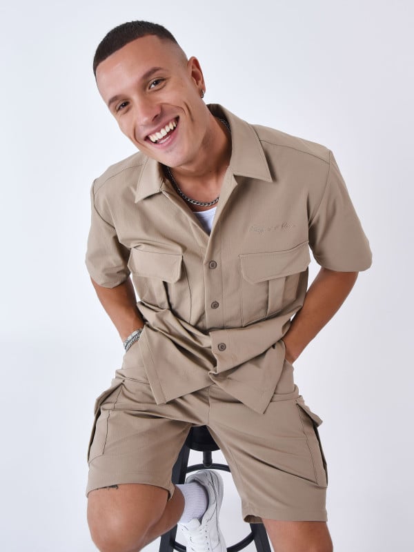 Project X Paris Chemise Manches Courtes Uni Texturé