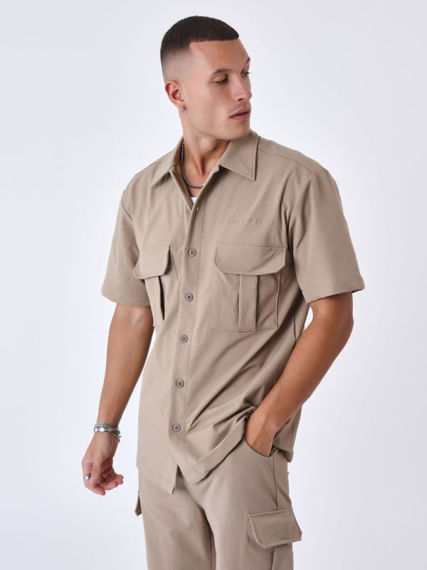 Project X Paris Chemise Manches Courtes Uni Texturé