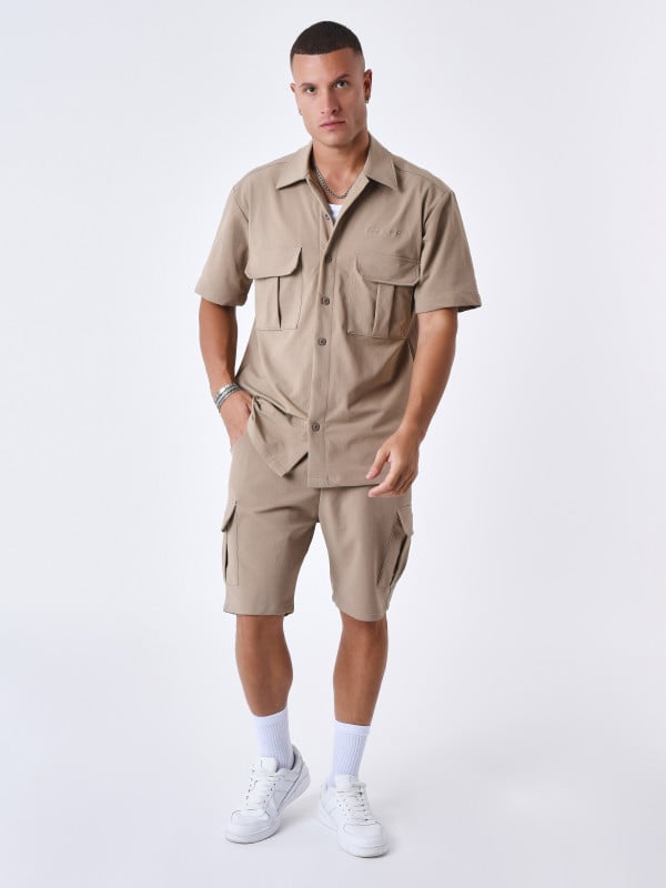 project x paris Chemise manches courtes uni texturé