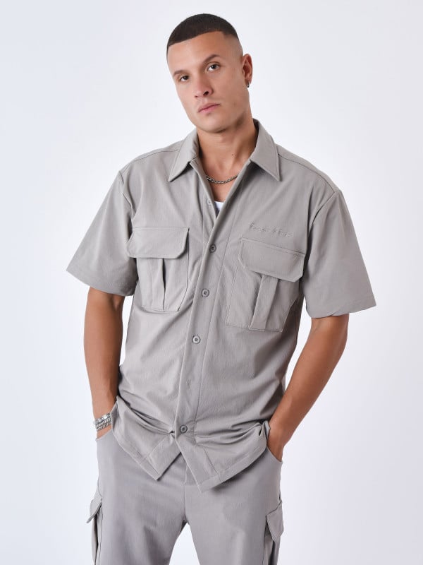 Project X Paris Chemise Manches Courtes Uni Texturé