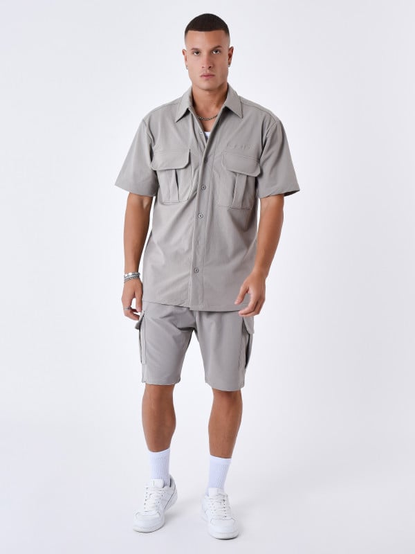 Project X Paris Chemise Manches Courtes Uni Texturé