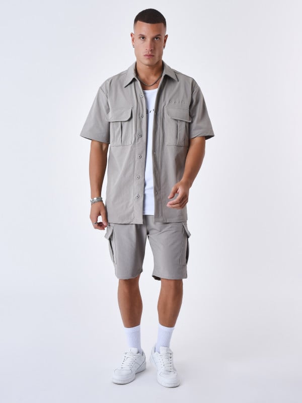 project x paris Chemise manches courtes uni texturé