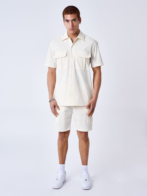 project x paris Chemise manches courtes uni texturé