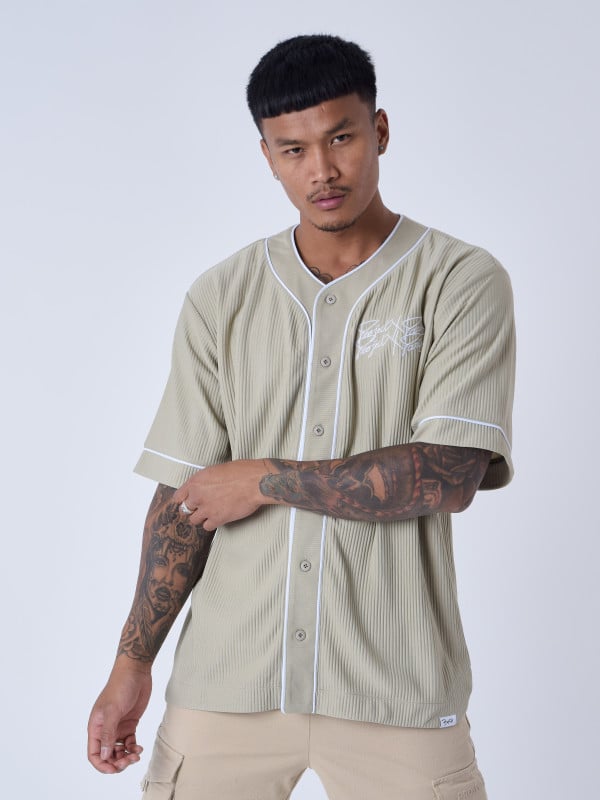 Project X Paris Chemise Style Maillot De Baseball En Matière Texturé