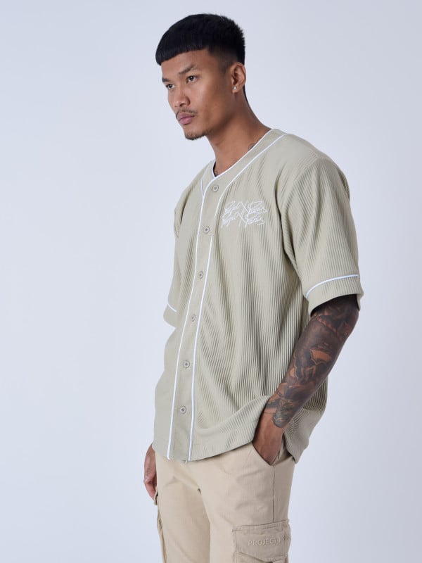 Project X Paris Chemise Style Maillot De Baseball En Matière Texturé
