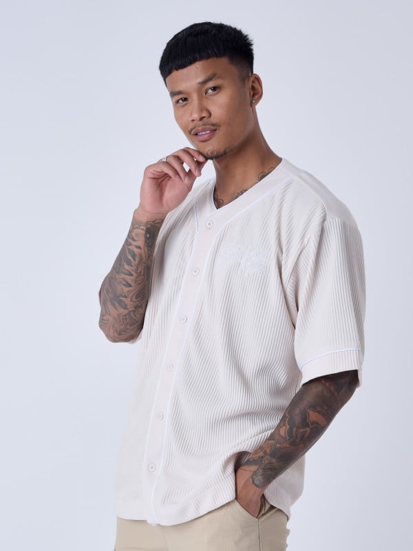 Project X Paris Chemise Style Maillot De Baseball En Matière Texturé