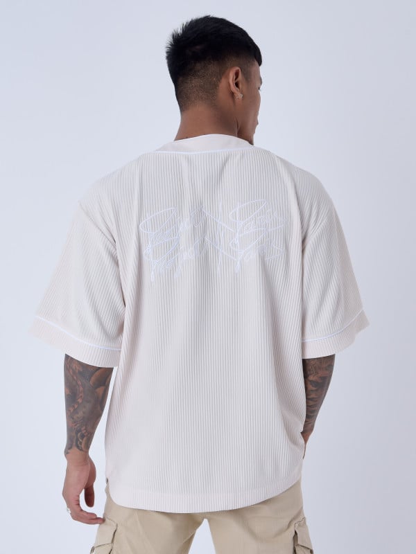 Project X Paris Chemise Style Maillot De Baseball En Matière Texturé