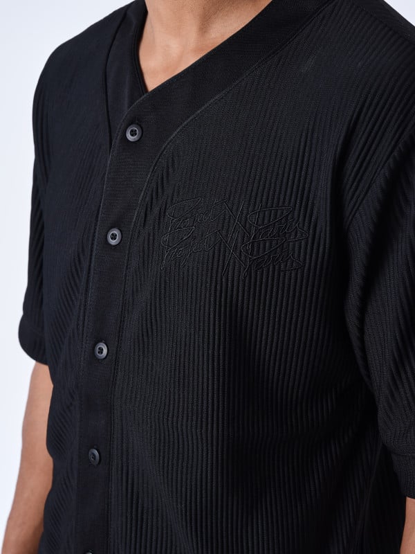 Project X Paris Chemise Style Maillot De Baseball En Matière Texturé