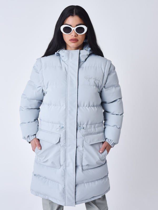 Project X Paris Doudoune Longue Matelassé Manches Amovibles