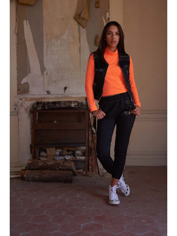 Project X Paris Gilet Sans Manches Utility Coutures Contrastées Empiècement Mesh