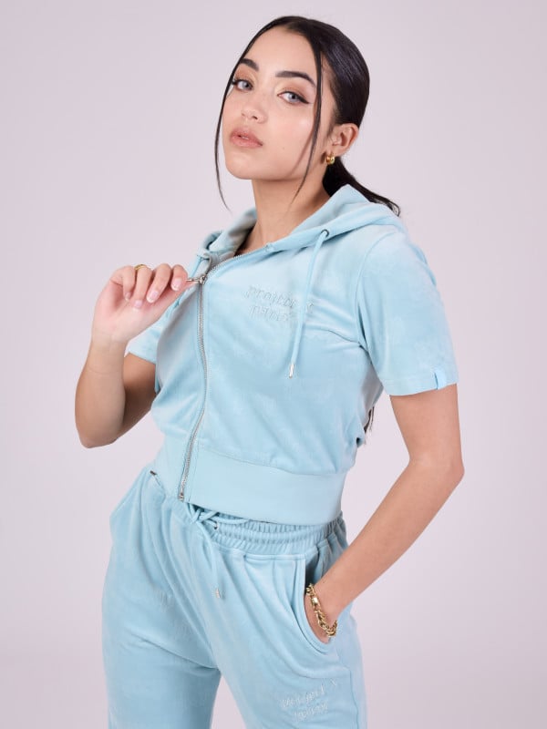 Project X Paris Gilet Zippé Manches Courtes En Velours