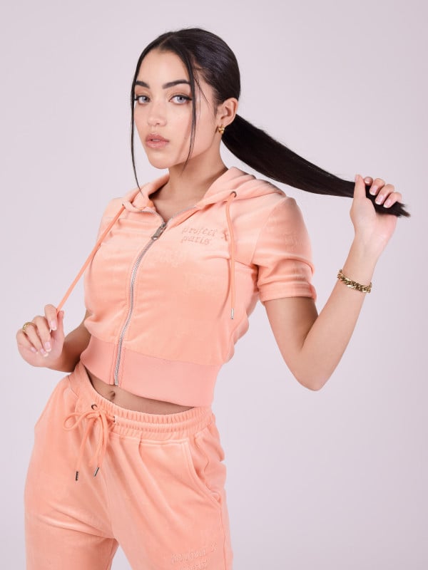 Project X Paris Gilet Zippé Manches Courtes En Velours