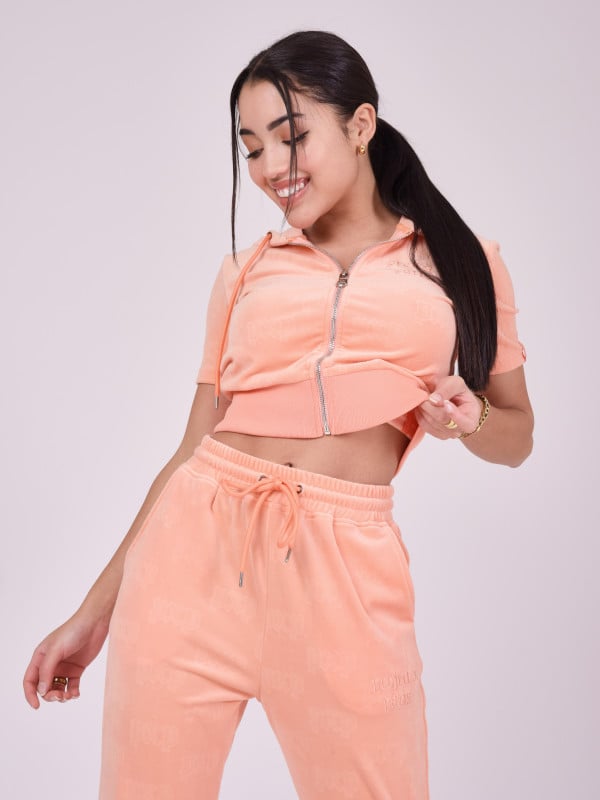 project x paris Gilet zippé manches courtes en velours