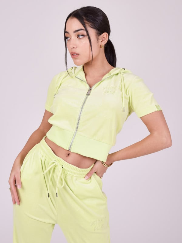 Project X Paris Gilet Zippé Manches Courtes En Velours