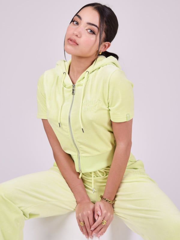 project x paris Gilet zippé manches courtes en velours