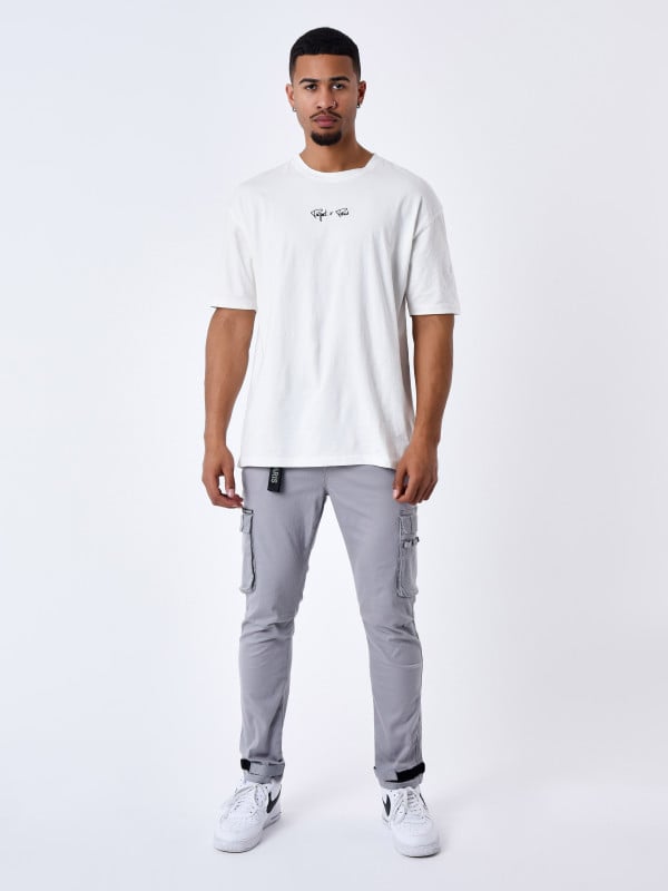 project x paris Jean Cargo poches et sangle de resserrement en bas