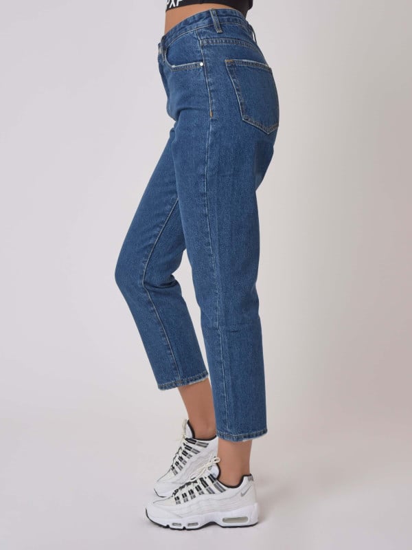 Project X Paris Jean Mom Fit Basic Bleu Longueur 7/8