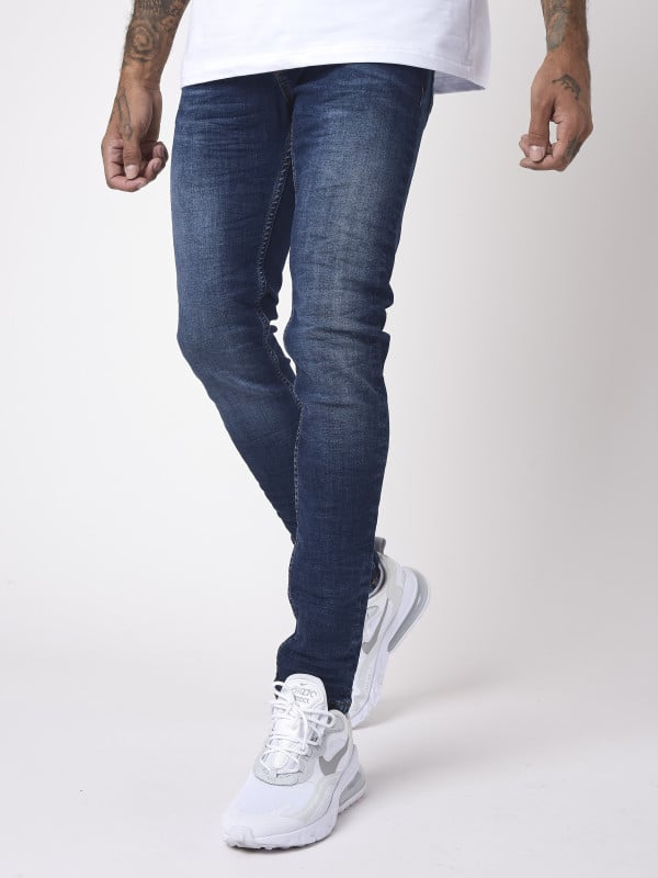 Project X Paris Jean Skinny Basic Bleu Brut Effet Gratté