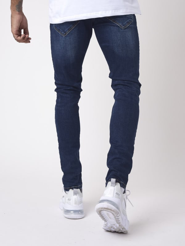 Project X Paris Jean Skinny Basic Bleu Brut Effet Gratté