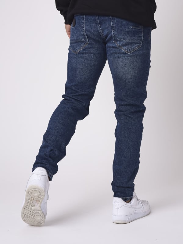 Project X Paris Jean Slim Bleu Brut Effet Sablé Et Déchiré