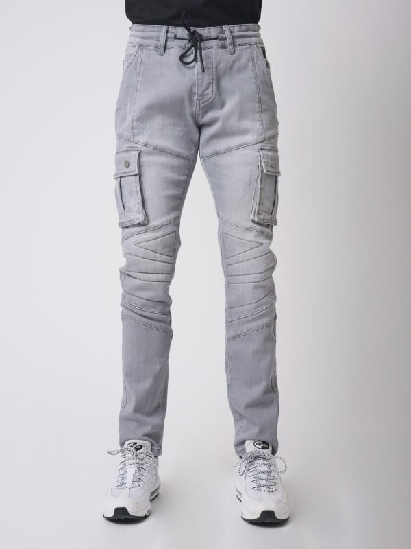 Project X Paris Jean Slim Poche Côté Surpiqure Biker
