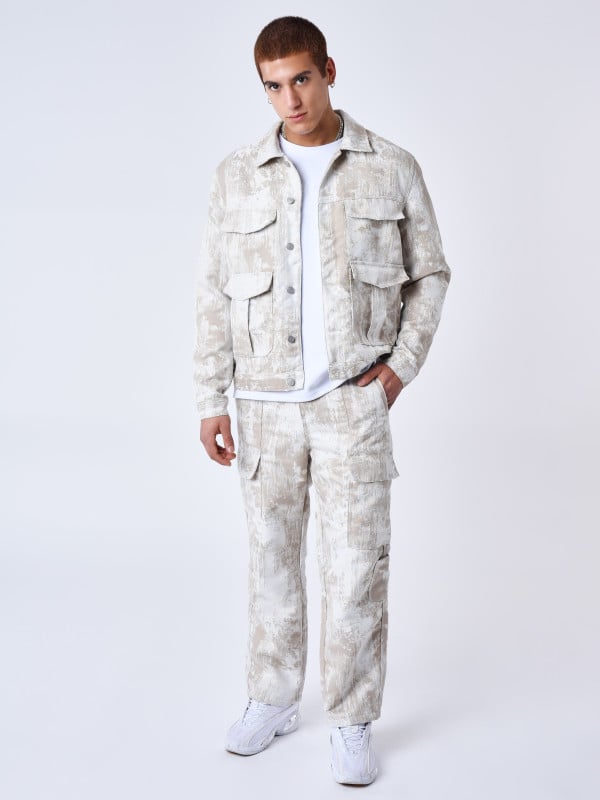 project x paris Pantalon a poches en toile abstrait