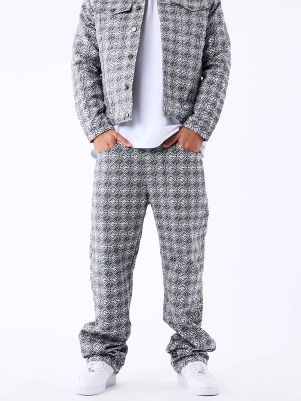 Project X Paris Pantalon En Toile à Motif Géometrique