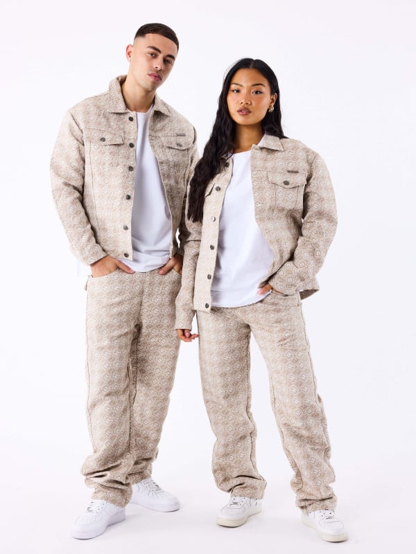 project x paris Pantalon en toile à motif géometrique