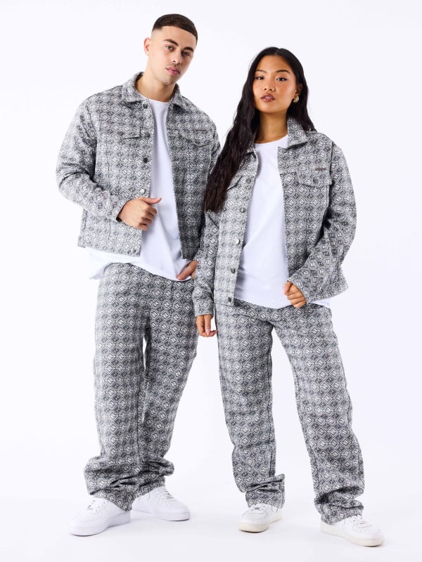 project x paris Pantalon en toile à motif géometrique