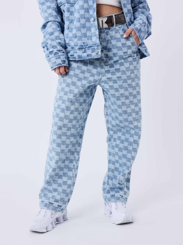 Project X Paris Pantalon Kalash X PXP En Denim A Motif Damier