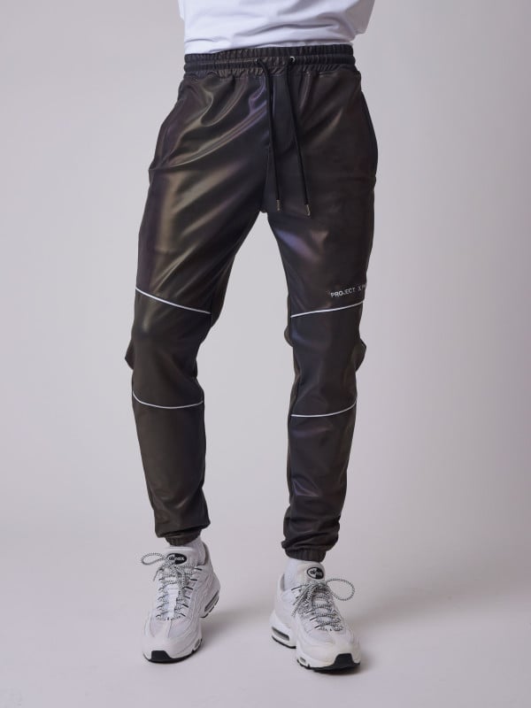 project x paris Pantalon réfléchissant avec piping contrasté