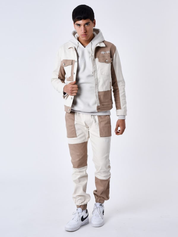 project x paris Pantalon style empiècements bicolore élastique