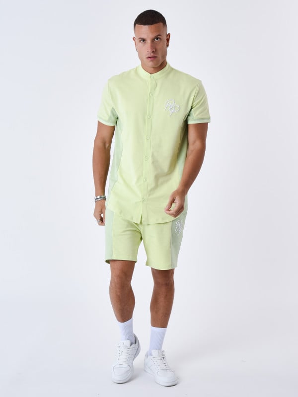 Project X Paris Chemise Col Mao Bicolore