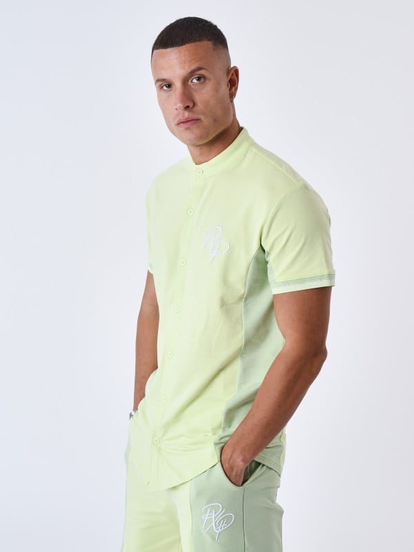 Project X Paris Chemise Col Mao Bicolore