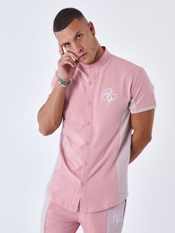 Project X Paris Chemise Col Mao Bicolore