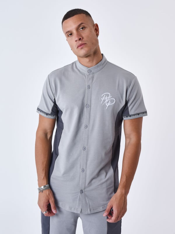 Project X Paris Chemise Col Mao Bicolore