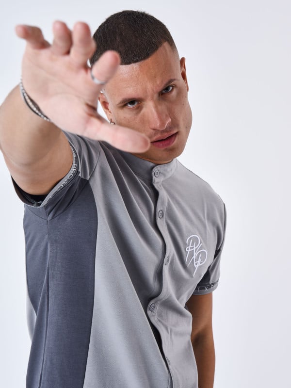 project x paris Chemise Col mao Bicolore