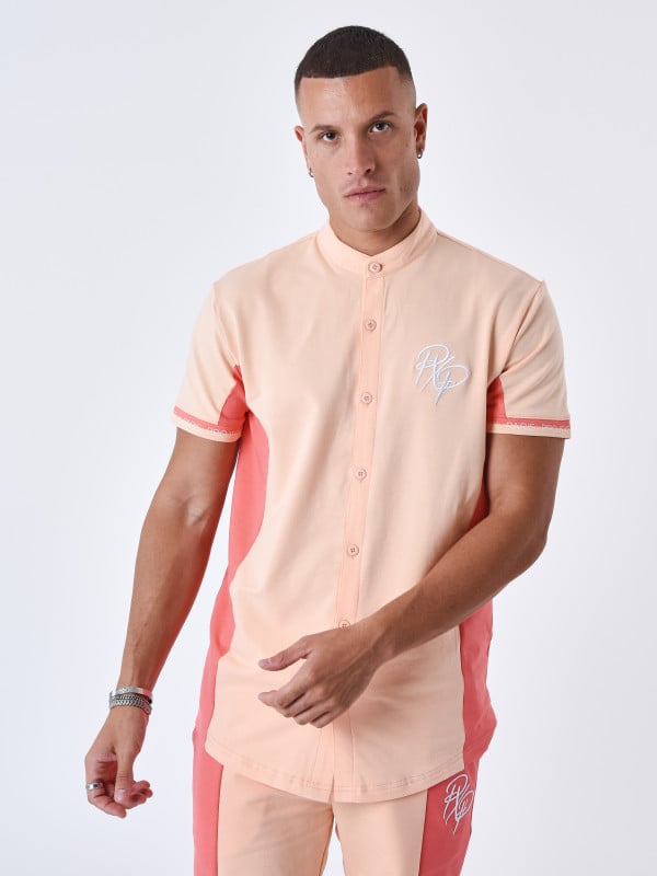 Project X Paris Chemise Col Mao Bicolore