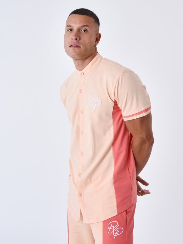 Project X Paris Chemise Col Mao Bicolore