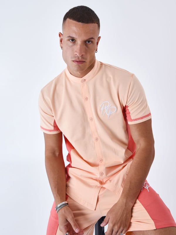 project x paris Chemise Col mao Bicolore