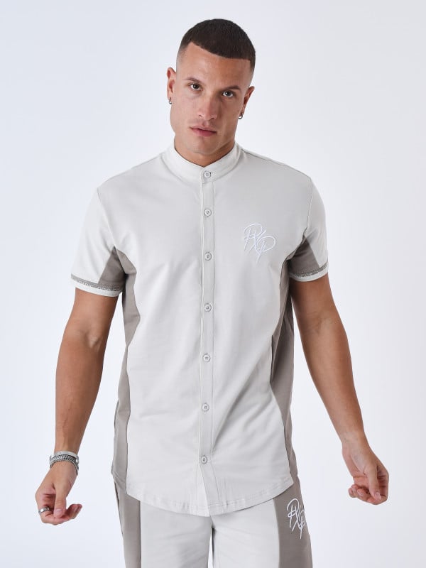 Project X Paris Chemise Col Mao Bicolore