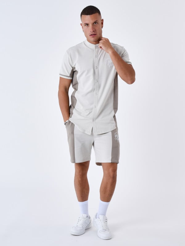 Project X Paris Chemise Col Mao Bicolore