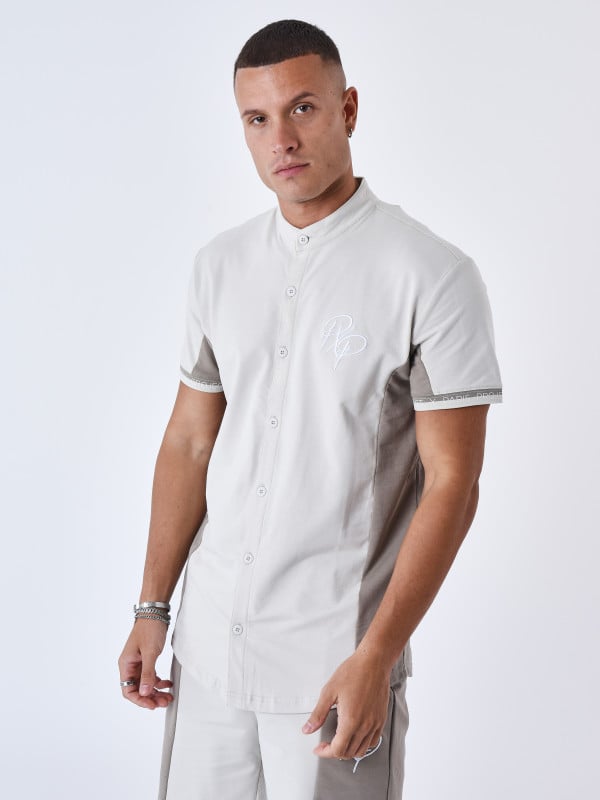 Project X Paris Chemise Col Mao Bicolore