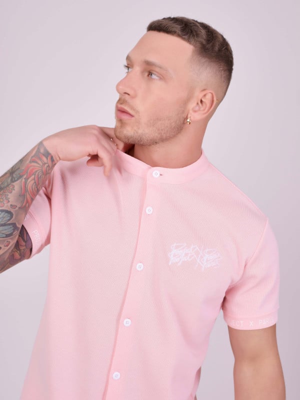 project x paris Chemise col mao style maille