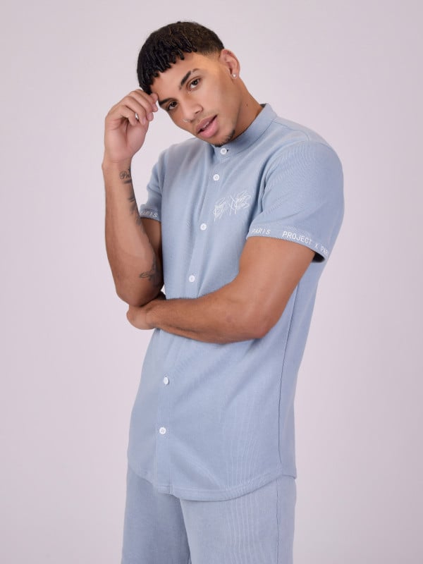Project X Paris Chemise Col Mao Style Maille