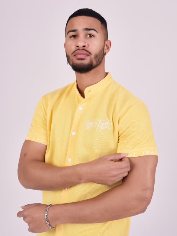 project x paris Chemise col mao style maille